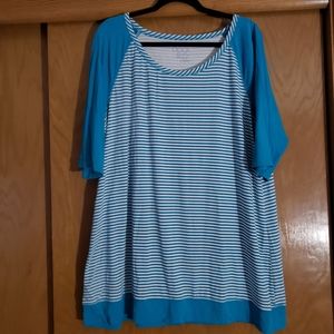 Cool Girl blue stripped blouse size 2x